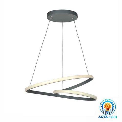 چراغ آویز کد A6318/1H-T طوسی (ریموت‌دار)