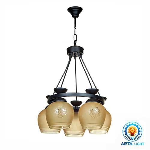 لوستر ۵ شعله کد ۱۹۰۲/5BK مشکی