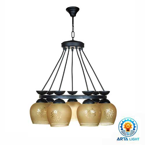 لوستر ۷ شعله کد ۱۹۰۲ 7BK مشکی لوستر ۷ شعله کد ۱۹۰۲/7BK مشکی