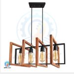 لوستر چهار شعله روستیک کد ۱۳۳۸ ۴BK مشکی